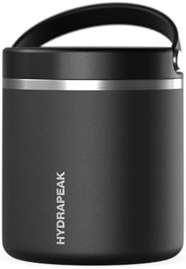25oz Stainless Steel Vacuum Insulated Food Jar for Hot Food and Cold Food, Wide Mouth Leak-Proof Soup Jar for Adults, 10 Hours Hot and 16 Hours Cold (Black)