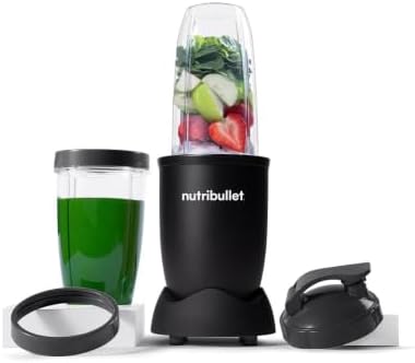 nutribullet Pro Personal Blender, Shakes, Smoothies, Food Prep, and Frozen Blending, 32 Ounce Cup, 24 Ounce Cup, Flip-top Travel Lid, 900 Watt, Matte Black, NB9-0901AK by Unknown