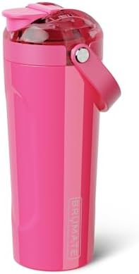 BrüMate MultiShaker Blender Shaker Bottle | 100% Leakproof Insulated Stainless Steel | Pre Workout and Protein Shaker Bottle for the Gym | 25oz (Neon Pink) by Br%C3%BCMate