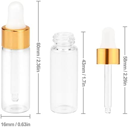 Pack of 35,5ml Clear Glass Dropper Bottle,Empty Glass Sample Vials with Glass Eye Dropper for DIY Aromatherapy Essential Oils Travel Perfume Container Liquid Sample Blends -Free dropper included - Image 3