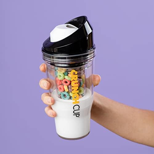 XL Portable Cereal Cup for Breakfast On the Go - Black