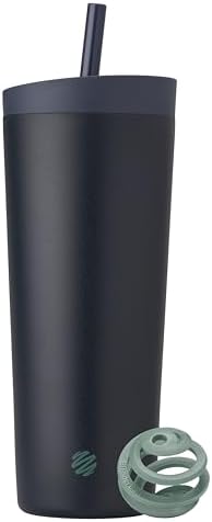 BlenderBottle Tumbler 2-in-1 Stainless Steel Shaker Bottle 24 oz, Midnight by BlenderBottle