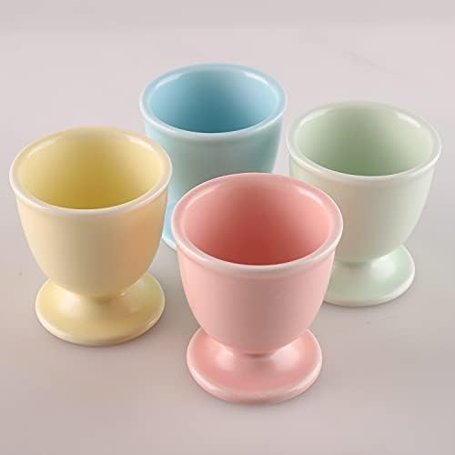 Porcelain Egg Cups Ceramic Egg Stand Holders for Soft Boiled Eggs Set of 4