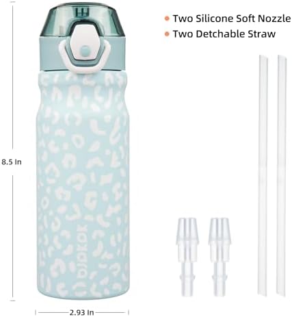 BJPKPK 18 oz Water Bottle with Straw & Handle, Insulated Stainless Flask - Image 4