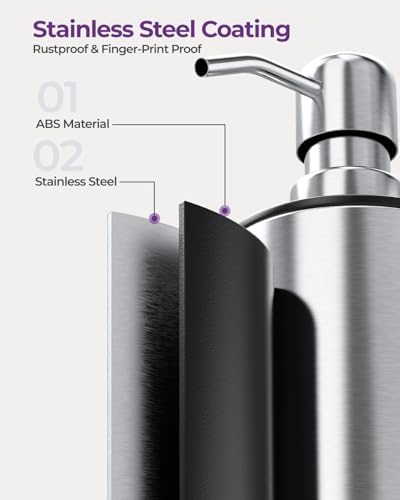 Kitchen Sink Caddy Organizer Stainless Steel Dish Soap Dispenser Set-3 in 1