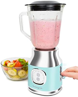 Nostalgia Classic Retro Electric Pulse Blender, 1 Liter Glass Pitcher, Includes Tritan Personal Travel Bottle With Lid And Storage Container, High Power 300 Watts Crushes And Pulverizes Ice Cubes - Image 2