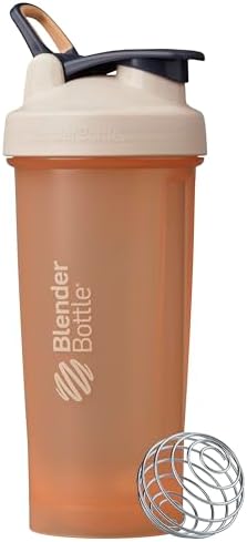 BlenderBottle Classic V2 Plastic Shaker Bottle 28 oz Tan/Orange by BlenderBottle