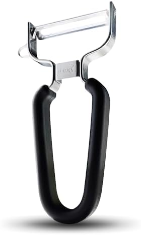 Y-Shaped Vegetable Peeler, Stainless Steel Blade, Black
