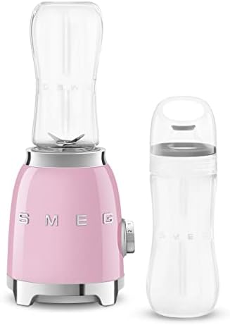 SMEG 50's Retro Style Personal Blender with Backlit Knob and Two 600 ML BPA Free bottles PBF01PKUS Pink - Image 2