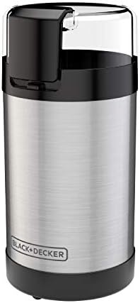 BLACK+DECKER One Touch Coffee Grinder, 2/3 Cup Coffee Bean Capacity, Spice Grinder, One Touch Push-Button Control -150 Watts -Stainless Steel Blades