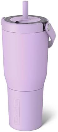 BrüMate Resa 35oz 100% Leakproof Travel Tumbler with Handle & Straw | Flexible SoftSip Straw | Silicone Sleeve for Durability | Stainless Steel | Cup Holder & Travel Friendly Water Bottle | (Lavender) by Br%C3%BCMate