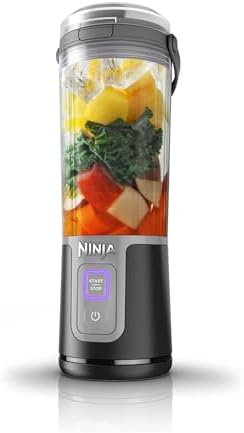 Ninja Blast 16 oz. Personal Portable Blender with Leak Proof Lid and Easy Sip Spout, Perfect for Smoothies, Cordless, USB-C Rechargeable, Dishwasher Safe Parts (Renewed) (Black) by Amazon+Renewed