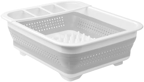 Sink Collapsible Dish Rack, White