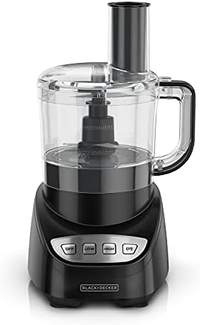 BLACK+DECKER 8-Cup Food Processor, Easy Assembly, Stainless Steel S-Blade, Shred, Slice, Chop, Puree, 450W Motor