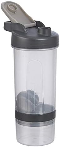 Amazon Basics Protein Shaker Bottle with Mixer Ball, Dishwasher Safe, 20 oz, Gray, 2-Pack - Image 3