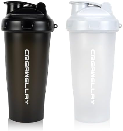 28oz Protein Shaker Bottle with Blending Ball Black&White by CREAWELLAY