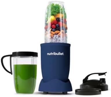 nutribullet Pro Personal Blender, Shakes, Smoothies, Food Prep, and Frozen Blending, 32 Ounce Cup, 24 Ounce Cup, Flip-top Travel Lid, 900 Watt, Matte Indigo, NB9-0901IND by Unknown
