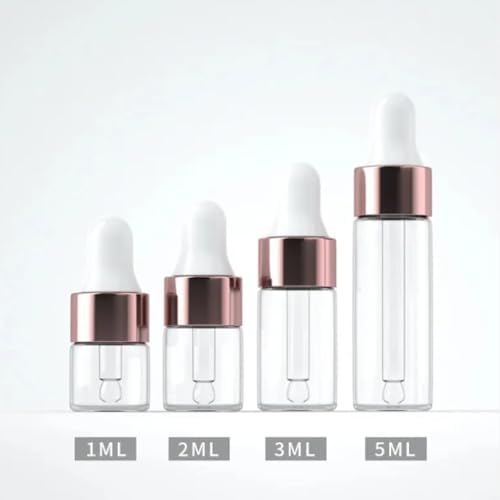 Eye Dropper Bottle Rose for Essential Oils, 4pcs of 1-5ml Glass with Eye Droppers, Leak Proof Travel - Image 6