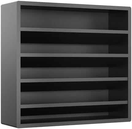 4 Tier Spice Rack Organizer for Cabinet, Freestanding Bamboo Seasoning Rack for Countertop, Cupboard, Pantry, Kitchen, 13.18 x 4.13 x 12.2 inches(Spice Jars Not Included), Black