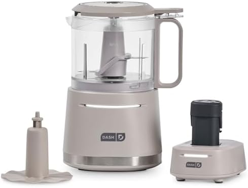 Cordless Food Chopper, 28 oz Ingredient Bowl, French Grey