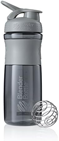 BlenderBottle SportMixer Tritan Grip Shaker Bottle, Pebble Grey, 28-Ounce by BlenderBottle