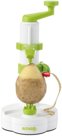 Rotato Manual Peeler, 4 Spare Blades, Thumb Knife, Green/White