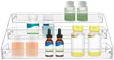 3-Tier Clear Acrylic Spice Rack Organizer for Cabinet Countertop