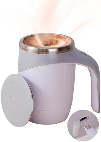 Rechargeable Automatic Stirring Coffee Mug, Stainless Steel White by Unknown
