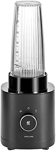 ZWILLING Enfinigy Personal Blender, Piranha Teeth Cross Blade for Ultimate Blending, Smoothies, Shakes and More, 20 fl oz Breakproof Travel Cup with Lid, BPA Free, Black by Unknown
