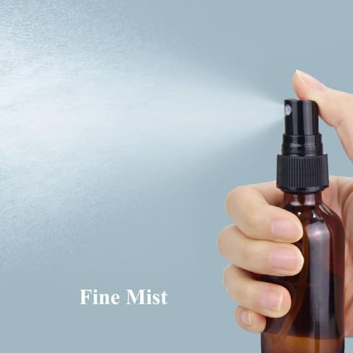 Wedama Spray Bottle, 2 oz Fine Mist Glass Spray Bottles, Little Refillable Liquid Containers for Watering Flowers Cleaning (8 Pack, Amber) - Image 2