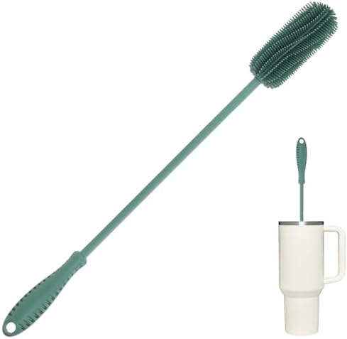 Silicone Bottle Brush, 15.7" Water Bottle Cleaner Brush, Green by ddLUCK