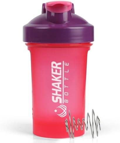 400ml Protein Shaker Bottle,Gym Small Shakes Cup with Mixing Ball by XTKS