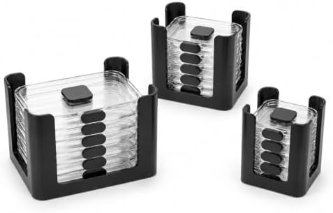 3PCS Lid Organizer, Black Stackable Rack for Rubbermaid Brilliance