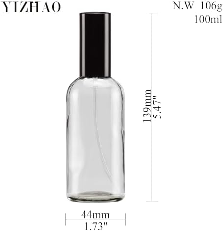 YIZHAO Clear Glass Spray Bottles 4oz, with Small Fine Mist Spray, Metal Cap, Refillable for Essential Oil,Travel,Cleaning,Perfume,Aromatherapy,Makeup – 4 Pcs - Image 2