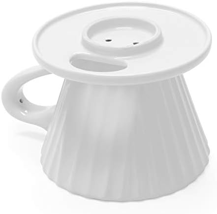 "Lotus ceramic pour over coffee dripper, 8 ounces (White)