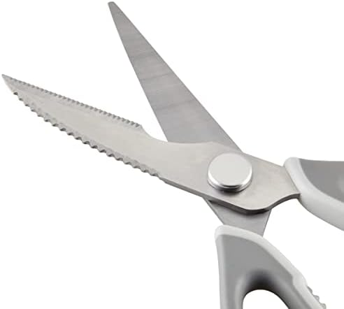 Professional Multi Shear Kitchen Scissors with Herb Stripper and Sheath, 2 Piece, Gray