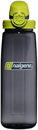 Nalgene 24 oz On The Fly Lock-Top Water Bottle, Charcoal w/Lime by Nalgene