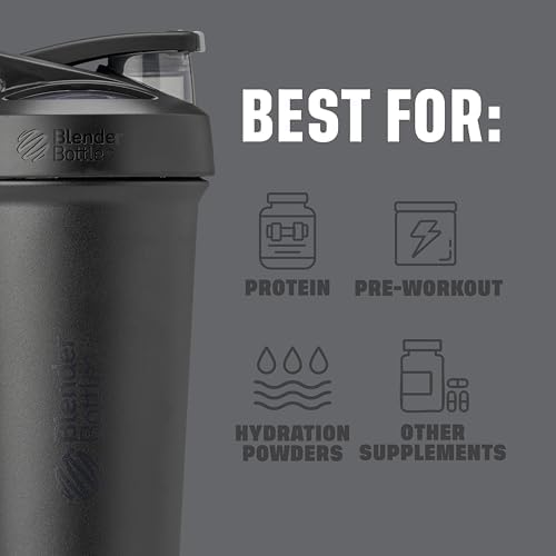 BlenderBottle Sport Sleek Stainless Steel Shaker Bottle 25 oz Black - Image 4