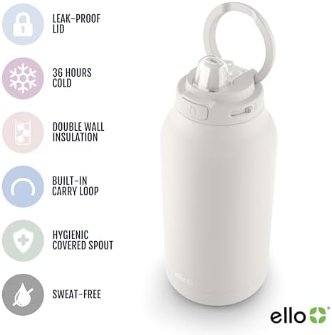 Hydra 64oz Half Gallon Vacuum Insulated Stainless Steel Jug, Cream