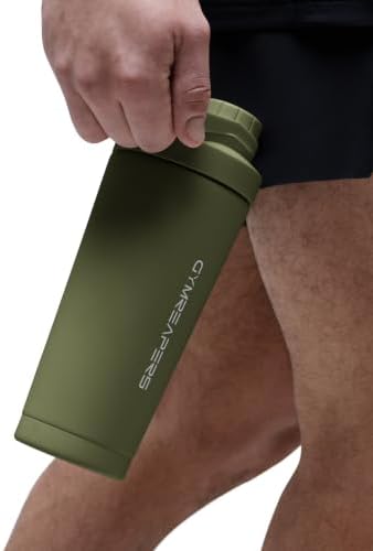 Gymreapers Stainless Steel Protein Shaker Bottle - Double Wall Insulated, Leak Proof, BPA-Free Metal Vacuum Blender Cup For Gym, Sports, Pre & Post-Workout Cold Hydration - 26 OZ (OD Green) - Image 7