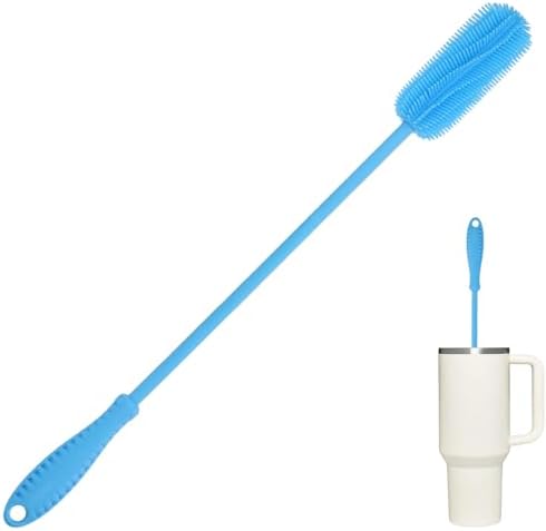 15.7" Silicone Bottle Brush, Water Bottle Cleaner Brush, Blue by ddLUCK