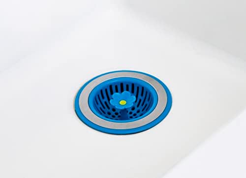 Bloom Kitchen Sink Strainer Basket, Fits All Standard Sinks, Stainless Steel, Cute Garbage Disposal Drain Cover, 4.5-Inch, Flower, Colors May Vary