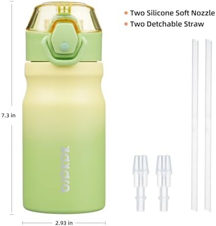 BJPKPK 14 oz Insulated Water Bottle, Straw, Handle, Stainless Steel Flask - Image 4