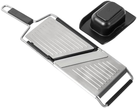 Kuhn Rikon Essential Mandoline Slicer – Adjustable Stainless Steel Blade for Vegetables & Fruit – Non-Slip Base, Safety Hand Guard Included by KuhnRikon
