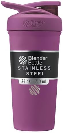 BlenderBottle Sport Flip Stainless Steel Shaker Bottle 24 oz Plum by BlenderBottle