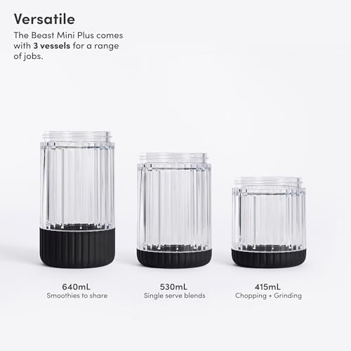 Beast Mini Blender Plus, Countertop Blender, Carbon Black, 600W - Image 3