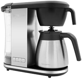 Enthusiast 8 Cup Drip Coffee Brewer, Pour Over, SCA Certified Coffee Machine with Thermal Carafe, Stainless Steel Panel, Removable Reservoir