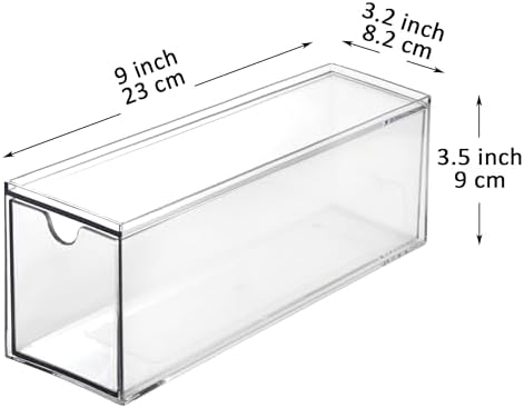 3 Drawers Plastic Kitchen Pantry Stackable Storage Organizer, Plastic Tea Packet Organizers, Stackable Tea Bag Holder, 9" x 3" x 3.5"