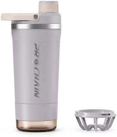 PROCHAIN Insulated Stainless Steel Protein Shaker Bottle, 20oz Metal Mixer by PROCHAIN