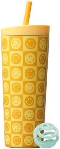BlenderBottle Tumbler 2-in-1 Stainless Steel Shaker Bottle 24oz Kami Smiles by BlenderBottle